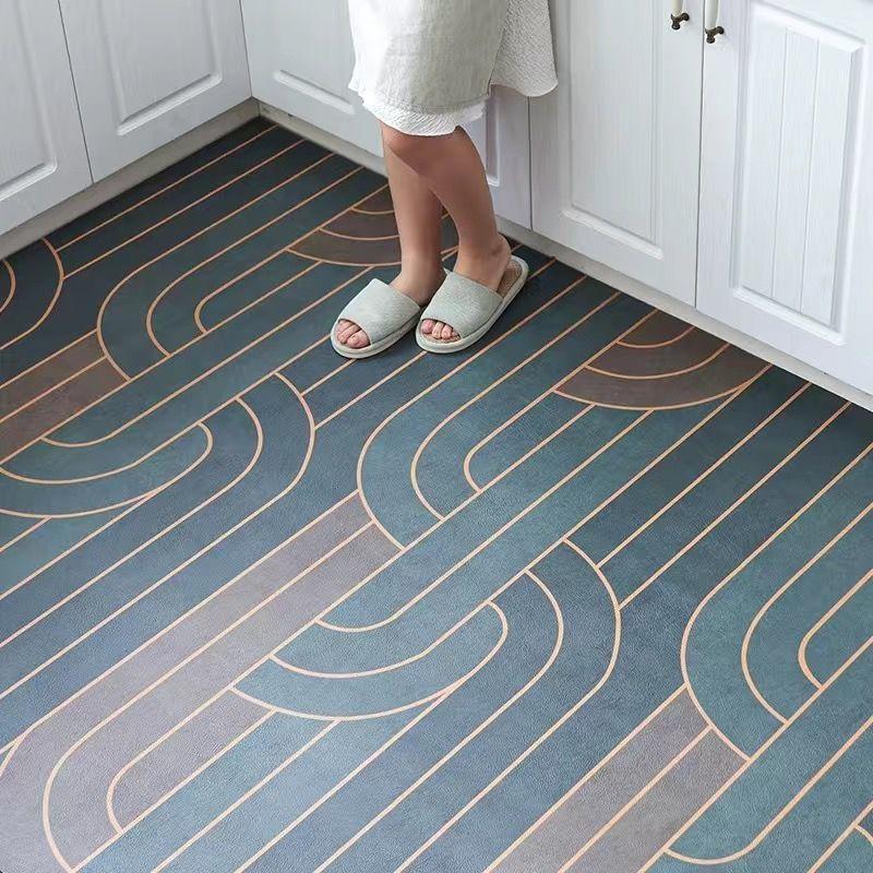 Kitchen Leather Carpet Non-slip Mat  Waterproof and Oil Proof Floor Mat Balcony Door Mat Room Carpet Area Rug Washable Bath Mat