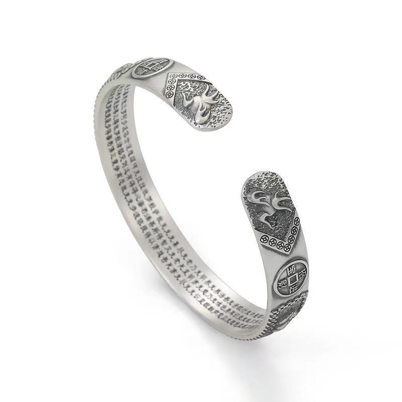 Personalized Retro Ethnic Pixiu Bangle for Men Women Stylish Cuff Bracelet Unique Jewelry Gift