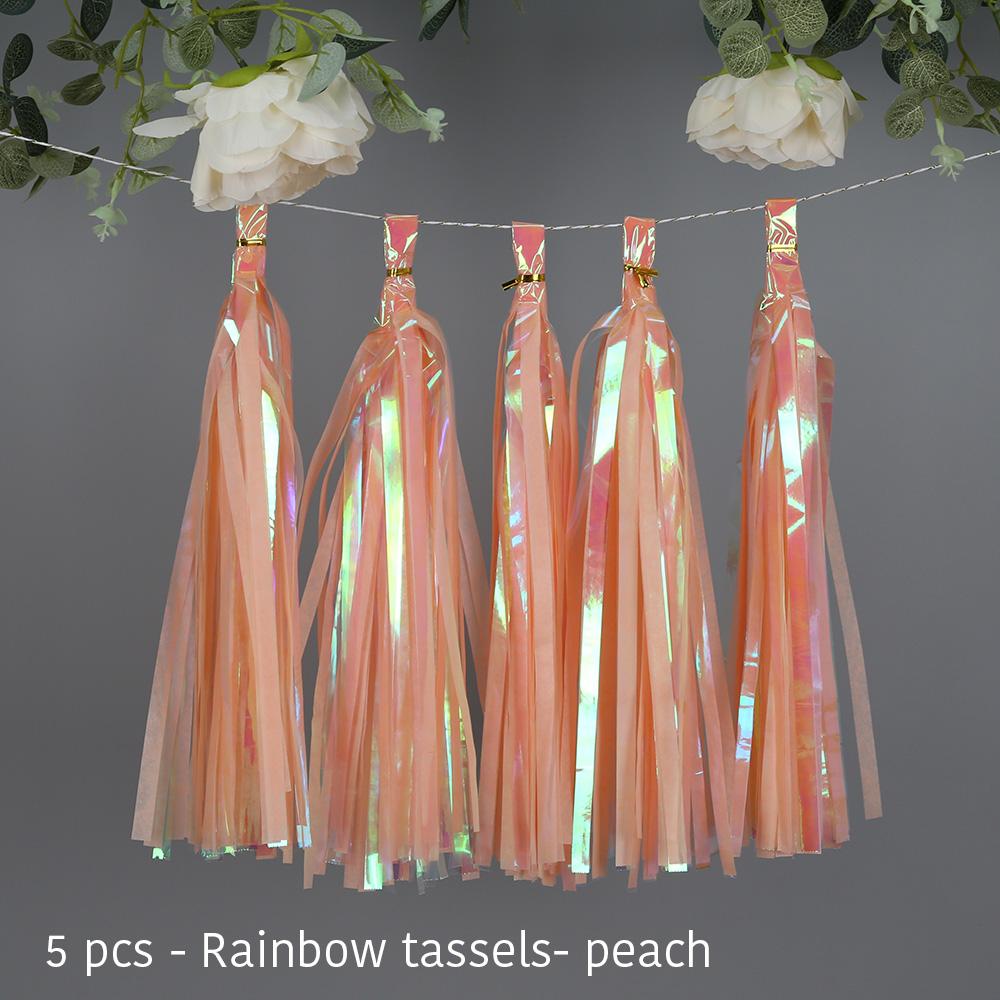 Party Unicorn Garland Rainbow Iridescent Tassel Garlands Paper Flower Wedding Decoration Birthday Baby Shower Party Decorations