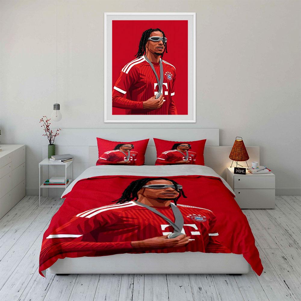 Illustration of football player. Bedding sets Duvet cover sets Duvet covers Pillowcases(1*Duvet Cover 2*Pillowcases without duvet insert)