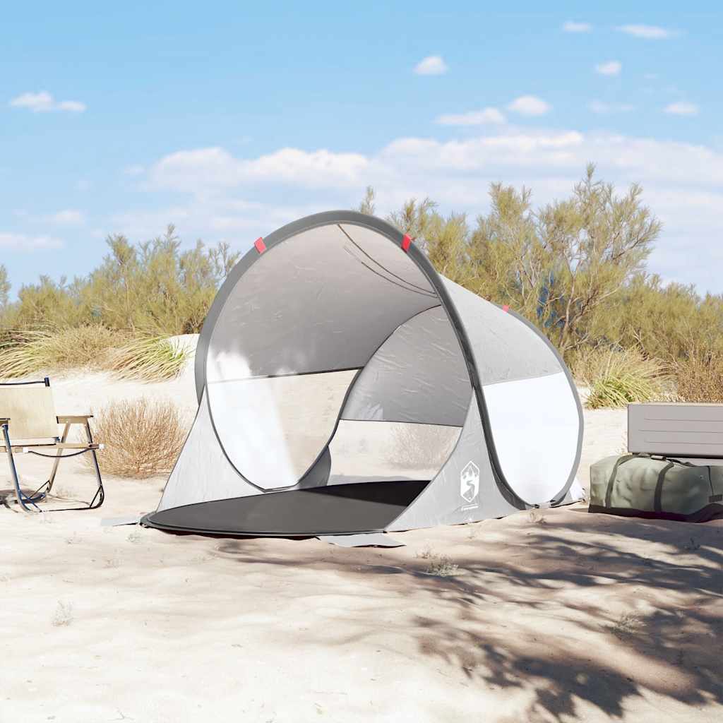 Vidaxl Pop-Up Beach Tent, Grey, Waterproof