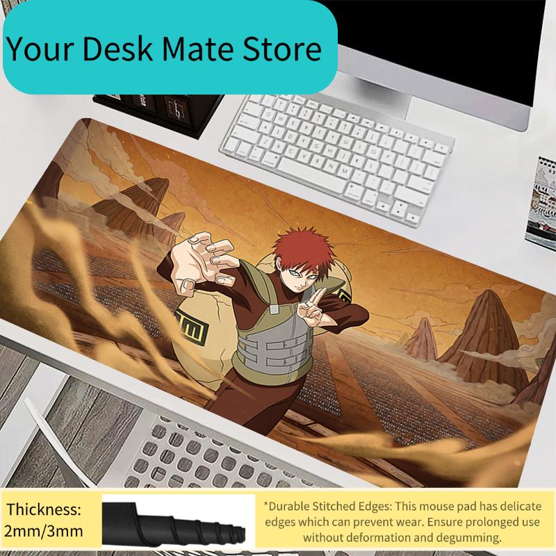 Mouse Pad PC Accessories Keyboard Pad Office Desk Mat Anti Slip HD Mousepad Rubber Tablet Pad Naruto Gaara Gaming Extended Pad