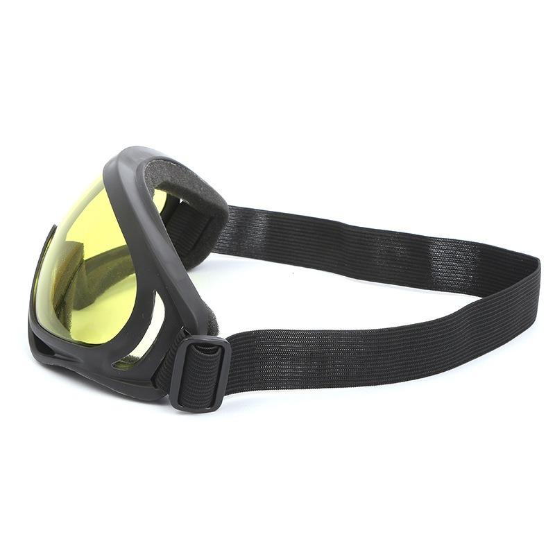 Versatile Windproof Sports Goggles for Skiing, Cycling & Motorcycle Riding, Durable PC Frame & Lens, Black