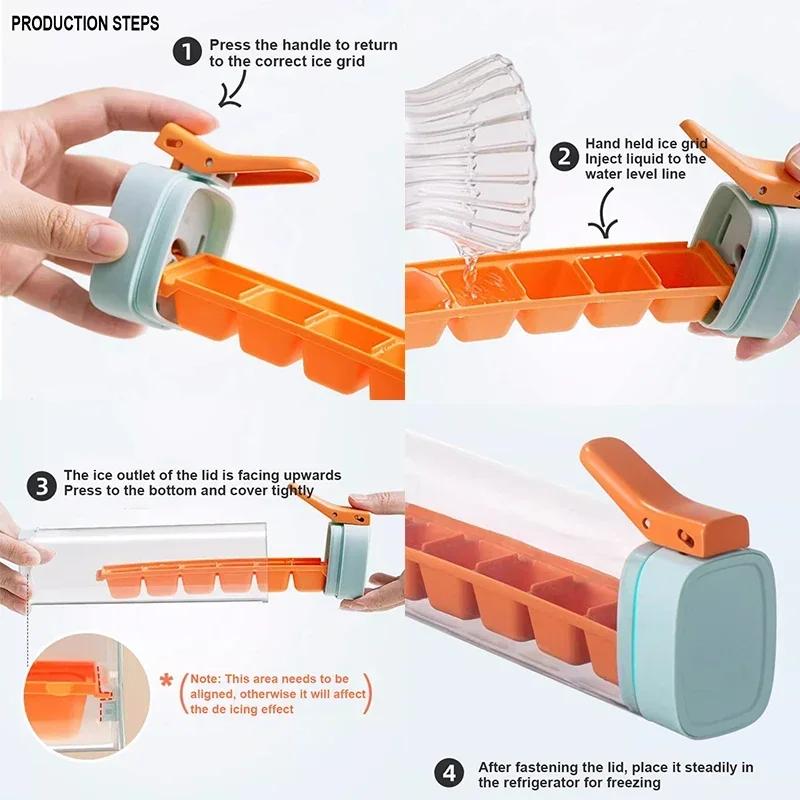 1 st Kreativ isbricka Lätt att demontera Formgjord istillverkare med handtag Återanvändbar isförvaringskopp