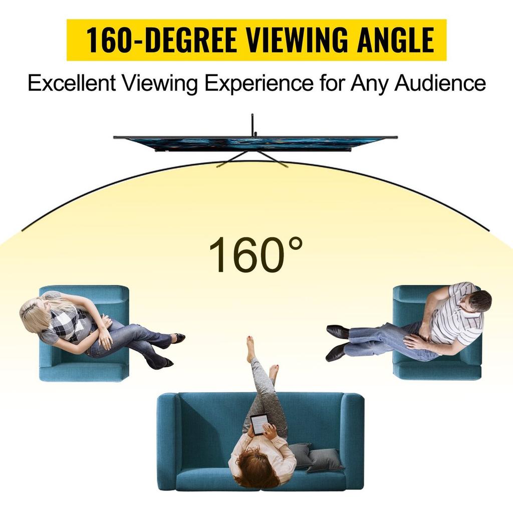 Tripod Projector Screen with Stand 70 Inch 16:9 4K HD Projection Screen Stand Wrinkle-Free Height Adjustable Portable Screen for Projector Indoor &