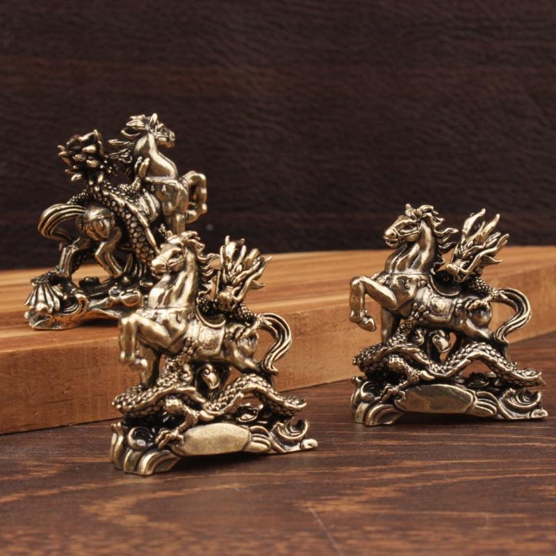 2026 Chinese Style Ornament: Dragon And Horse Creative Craft Ornament Brass Small Copperware Ornament