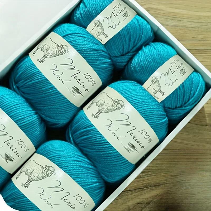 

6 шт. Преміальна мериносова вовна для шалей, камвольна вага, набір (600 г) Машинне прання Надзвичайно м яка пряжа для в язання гачком для розкішних ковдр DIY ремесел