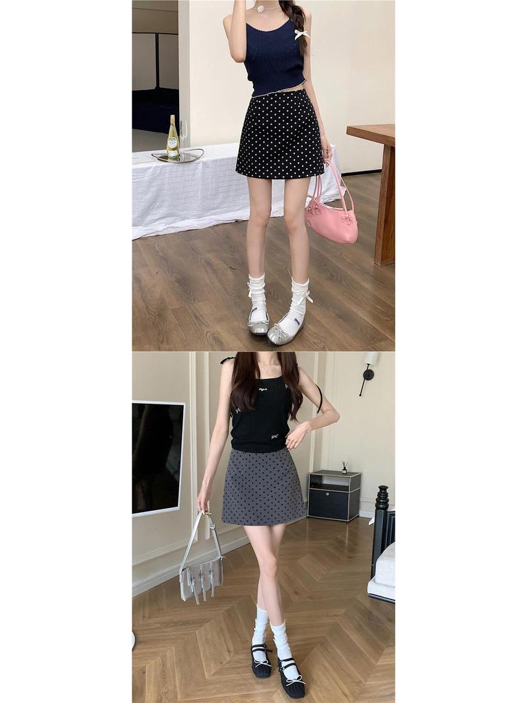 2026 Damen High-Waist A-Linien Polka Dot Midi-Rock mit Schlitz - Neuer Sommer-Artikel