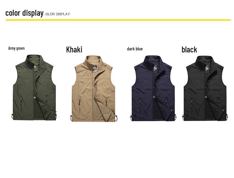 Men's Quick-Drying Stand Collar Outdoor Vest - Spring/Summer 2020 Fashion