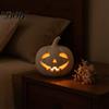 Small Pumpkin Statue Lantern Ornament, Resin Hollow Tabletop Figurine, Unique Holiday Gifts Decorative Table Centerpieces for Halloween And