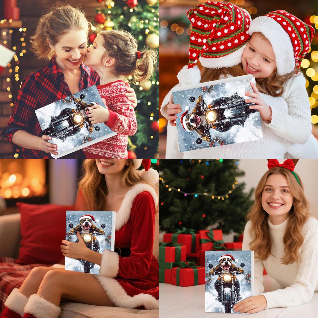 Christmas Dog Themed Advent Calendar With Acrylic Material And 24 Decor Accessories For Holiday Decor