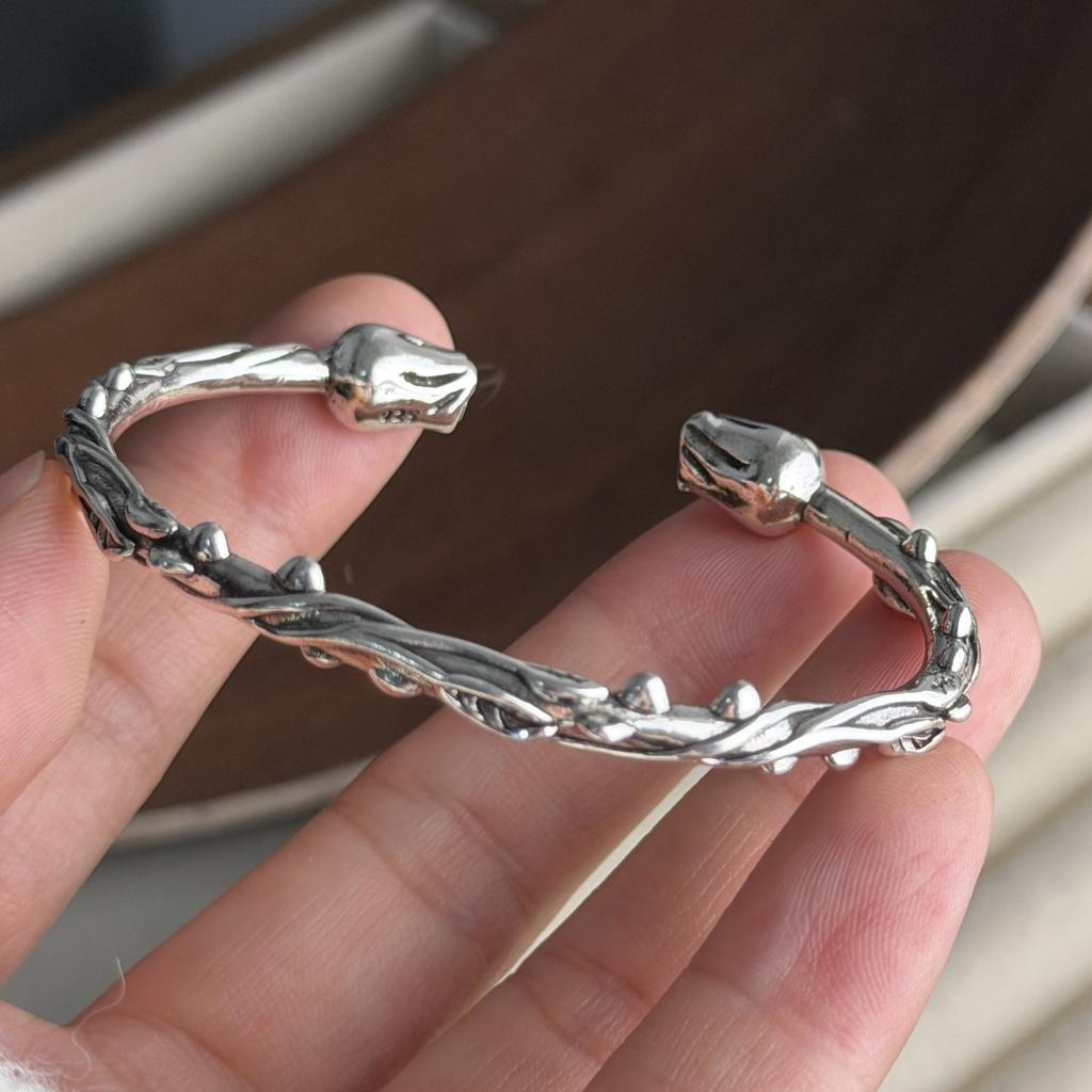 Xiaomi 100% Solid 925 Sterling Silver Metal Bracelet for Women Vintage Handmade Simple Retro Bar Bracelet Birthday Gift Party