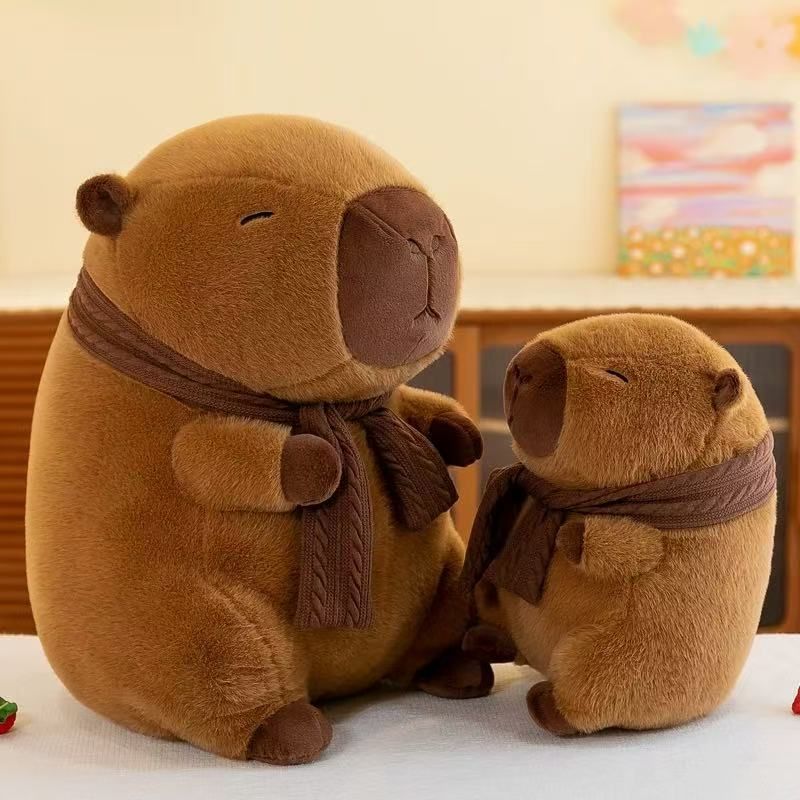 Boutique 8-inch Hat Kapibara Plush Toy Backpack Toast Milk Tea Capybara Doll Grab Machine Doll