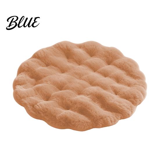 Washable Rabbit Fur Bed Cushion Round Faux Cat Mat Pet Rug Soft Fluffy Non-Slip Non