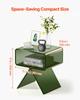 Acrylic Nightstand Side Table, Modern Clear Bedside Table with Storage Shelf, Transparent Small End Desk for Living Room, Bedroom, Home Decor, No