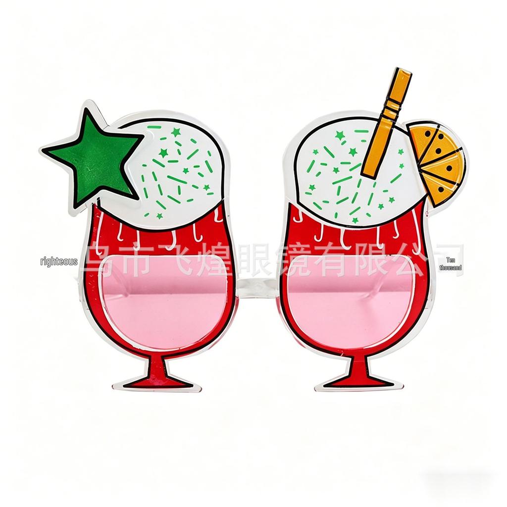 Hawaiian Beach Party Glasses: Coconut Tree, Flamingo, Parrot, Ice Cream, Flower & Wine Glass Fun