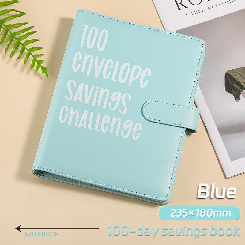 Cross-Border Exclusive Savings Challenge Loose-Leaf Notebook with 1-100 Cash Envelope Card Film