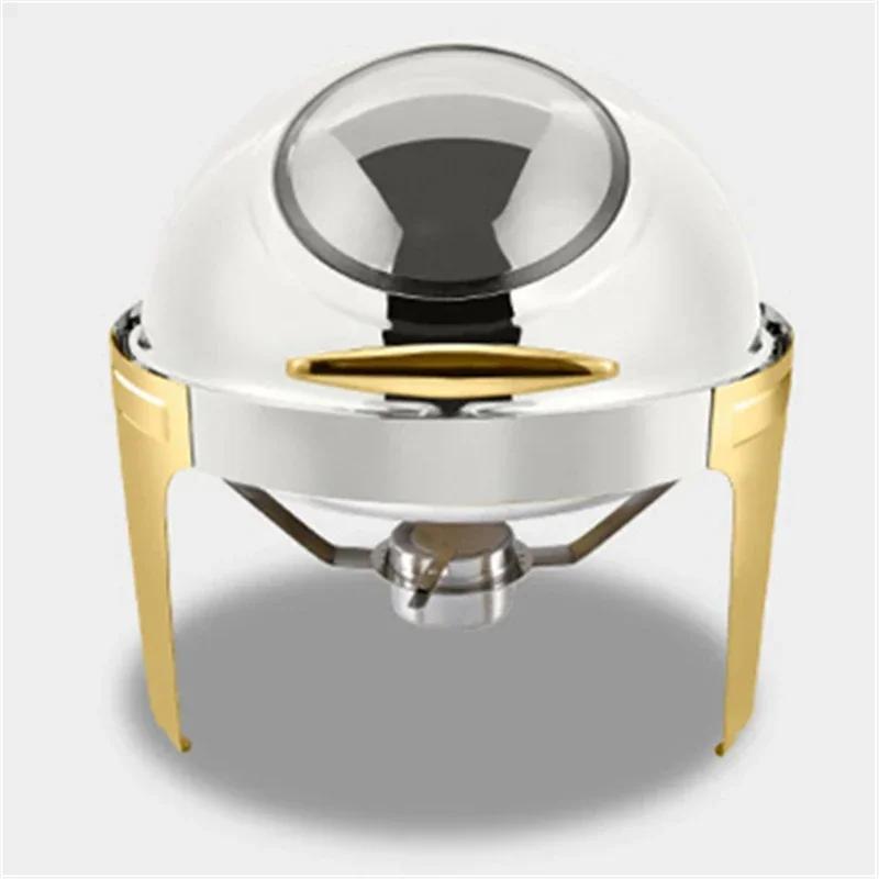 

Круглая откидная верхняя визуальная шведский стол плита ресторанная нержавеющая сталь самообслуживание столовые приборы 6 л подогреватель пищи водонепроницаемая изоляционная плита 5L