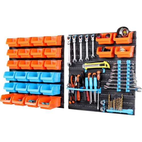 

life_mart Parts Storage Case, 43-Piece Set, Toolbox, Cabinet, Parts Box, Wall-Mounted, Holds Documents, Screws, Nuts, Washers, and Small Item Storage,