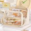 DIY Transparent Pencil Case Large Capacity Stationery Box Cute Transparent Pen Bag  Office