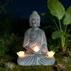 JYL TS/071,Buddha Mini Landscape Resin Statue Solar Light Zen Buddha Decor for Outdoor Garden Night Lamp