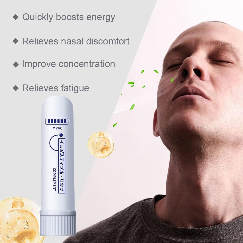 Portable Nose Inhaler Eucalyptus EssenceOil Nasal Inhaler Focus Nose Breathing Boost Stick Improve Congestion Relief Energy