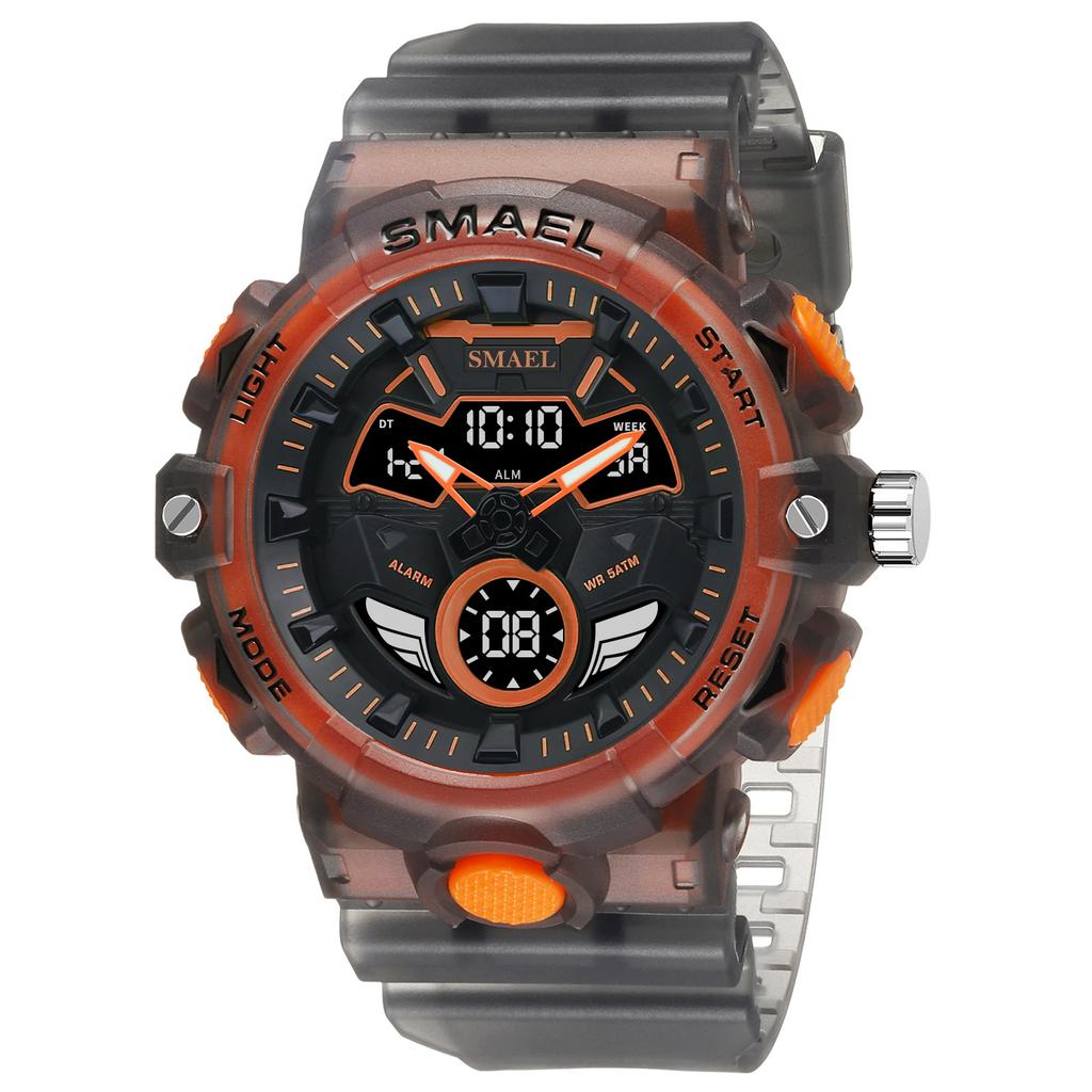 SMAEL 8085 Sports Night Light Waterproof Men's Electronic Watch Cool Dual Display Multi Functional Outdoor