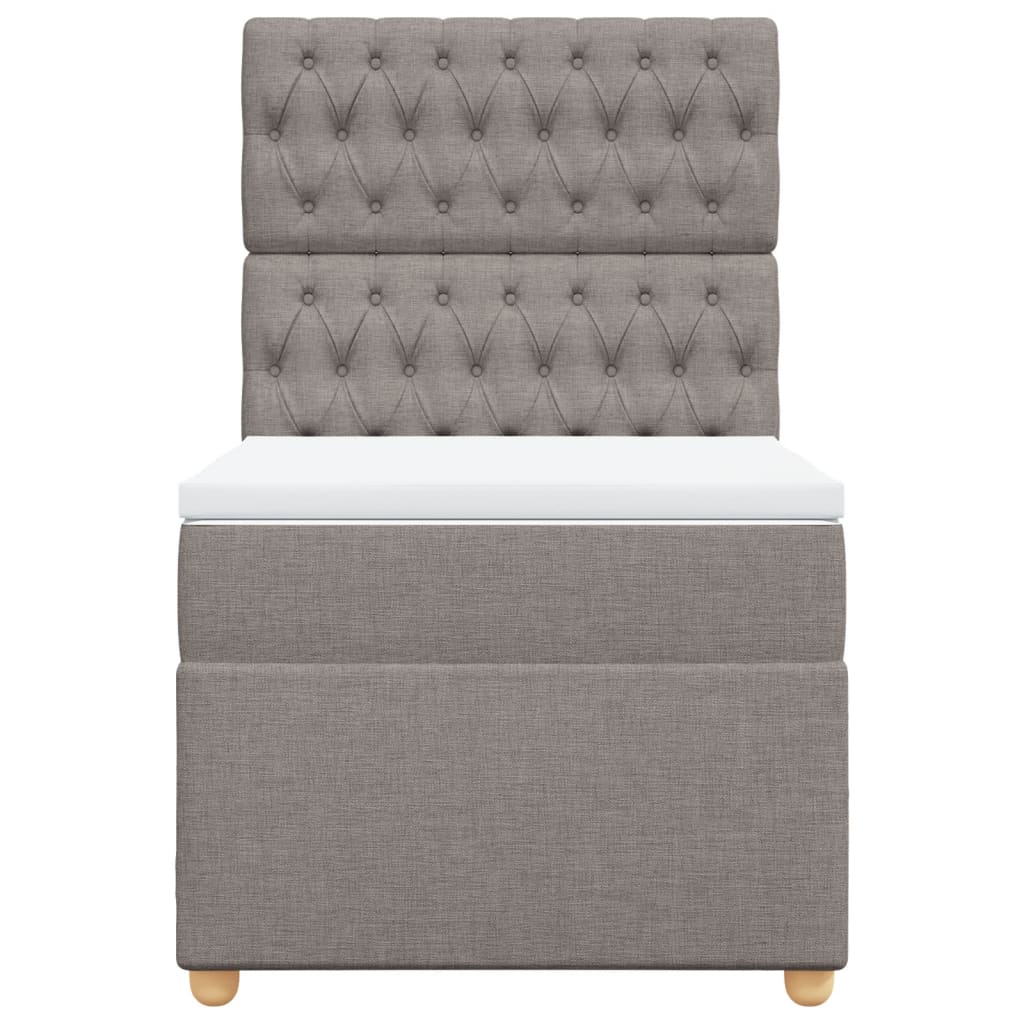 Box Spring Bed with Mattress Taupe 80 x 200 cm Fabric