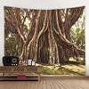Ancient tree landscape tapestry, retro oil painting wall hanging, Bohemian home art decoration, living room and bedroom tapestry
