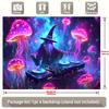 Neon DJ Wizard & Jellyfish Tapestry, Psychedelic Space Wall Art for Bedroom & Music Events