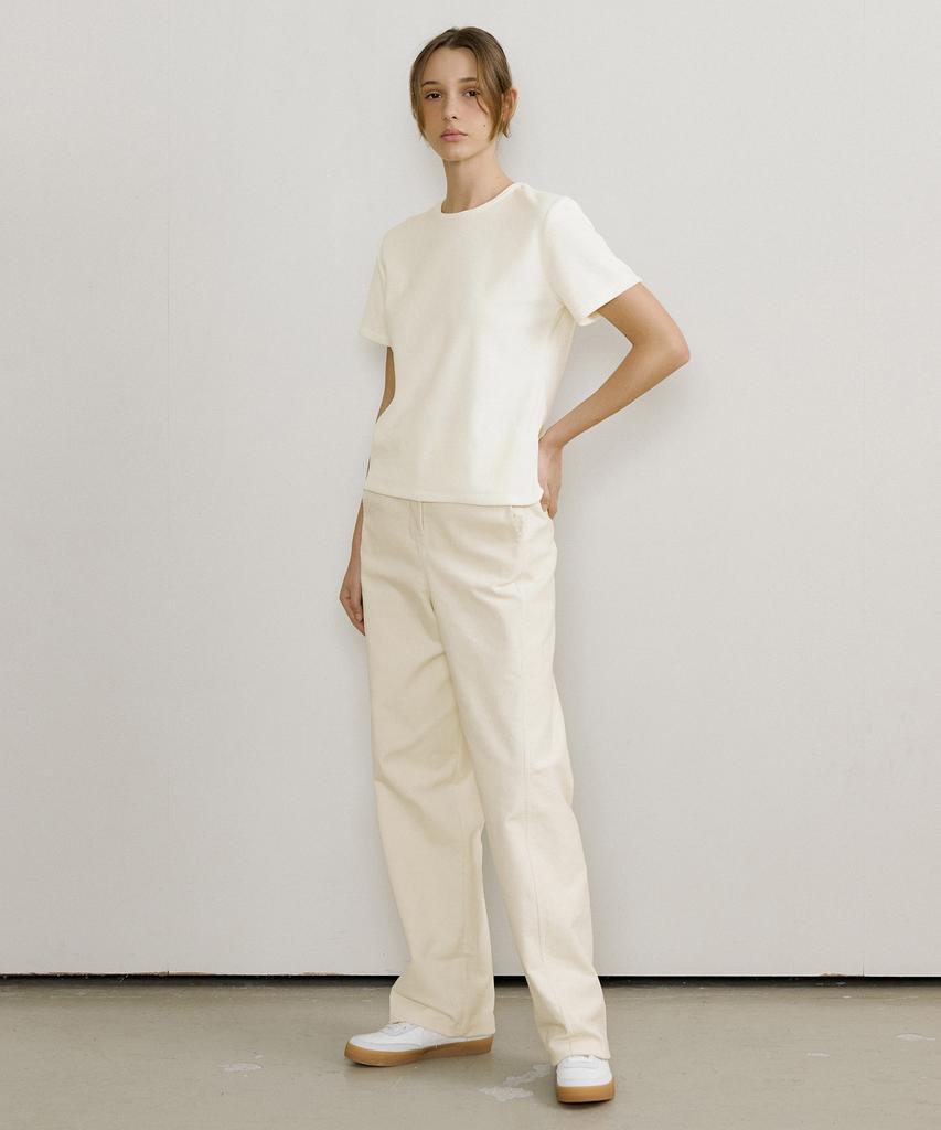 OCTETTE Curved Corduroy Pants_Cream