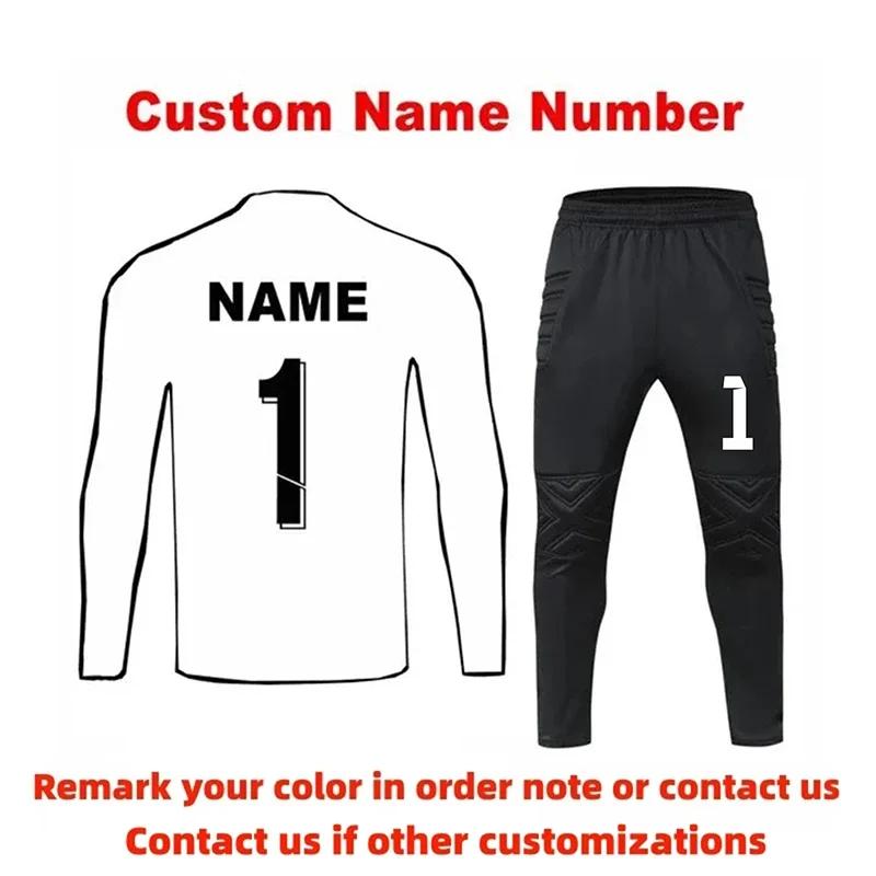 Men Boys Football Jersey Tracksuit Long SleeveGradient Color Seaside Buffer Protection Adult Kids Goalkeeper Suits