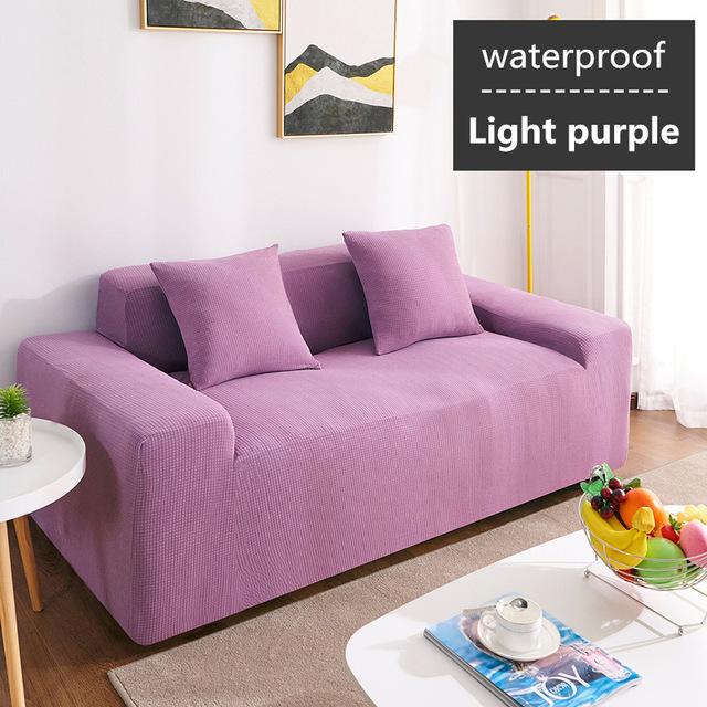 Polar Fleece Living Sofa Cover Universal Waterproof Couch Covers Solid Color Flexible Slipcover Non -Slip Full Wrap Sofa Seat Cushion Covering