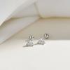 2 Paires Boucles d'Oreilles Créoles Petites Câlins en Acier Inoxydable Pour Femmes Petit Pendentif Cristal Zirconium Boucles d'Oreilles Cartilage Bijoux Piercing