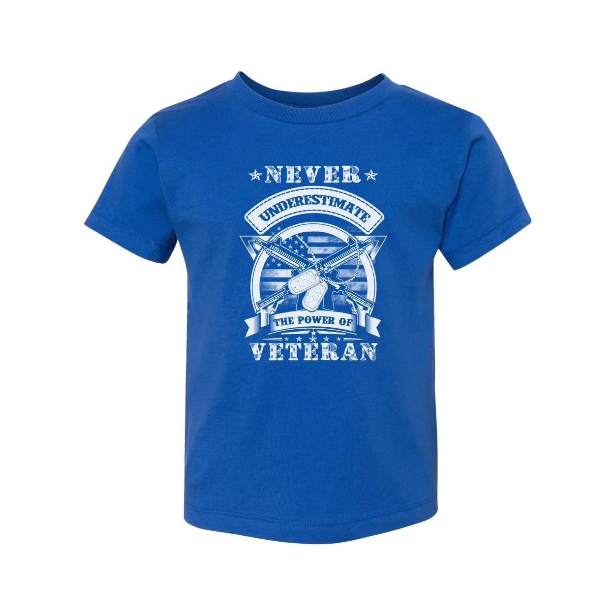 Never Underestimate The Power Of Veteran Graphic Tee With Military Dog Tags And 4XL