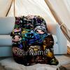 Custom Name Valorant Theme Printed Blanket - Perfect for Couch, Bed, Travel & Outdoor Use | Machine Washable, Cozy & Durable.