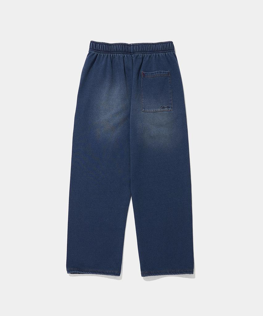 COLUMBIA UNIVERSITY Cat Washed Loose-Fit Denim Terry Sweatpants_Midnight Jean