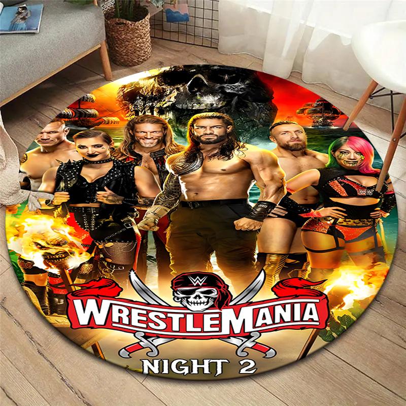 

Bray Wyatt,WWE Round Area Rug,Carpet Rug for Living Room Bedroom Sofa Playroom Decor,Non-slip Floor Mat 80cmx80cm