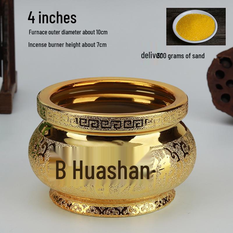 Small Ceramic Buddha Incense Burner with Golden Sand