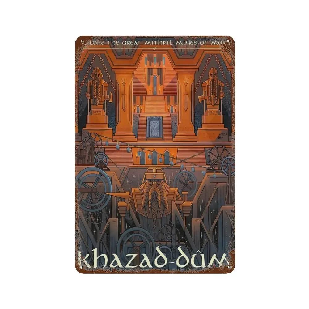 Abstract Ring Retro Travel Poster Metal Tin Sign Plaque Vintage Film Mordor Castle Lord Magic Kid Bed Room Home Wall Decor