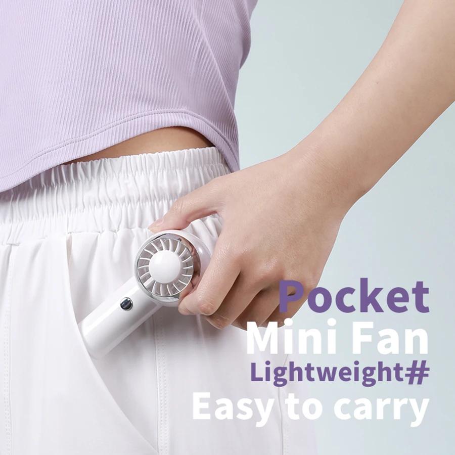 2025 New Ultralight Only 60G Mini Size Handheld Fan Portable Fan Air Cooler Pocket Fan Rechargeable for Travelling Shopping