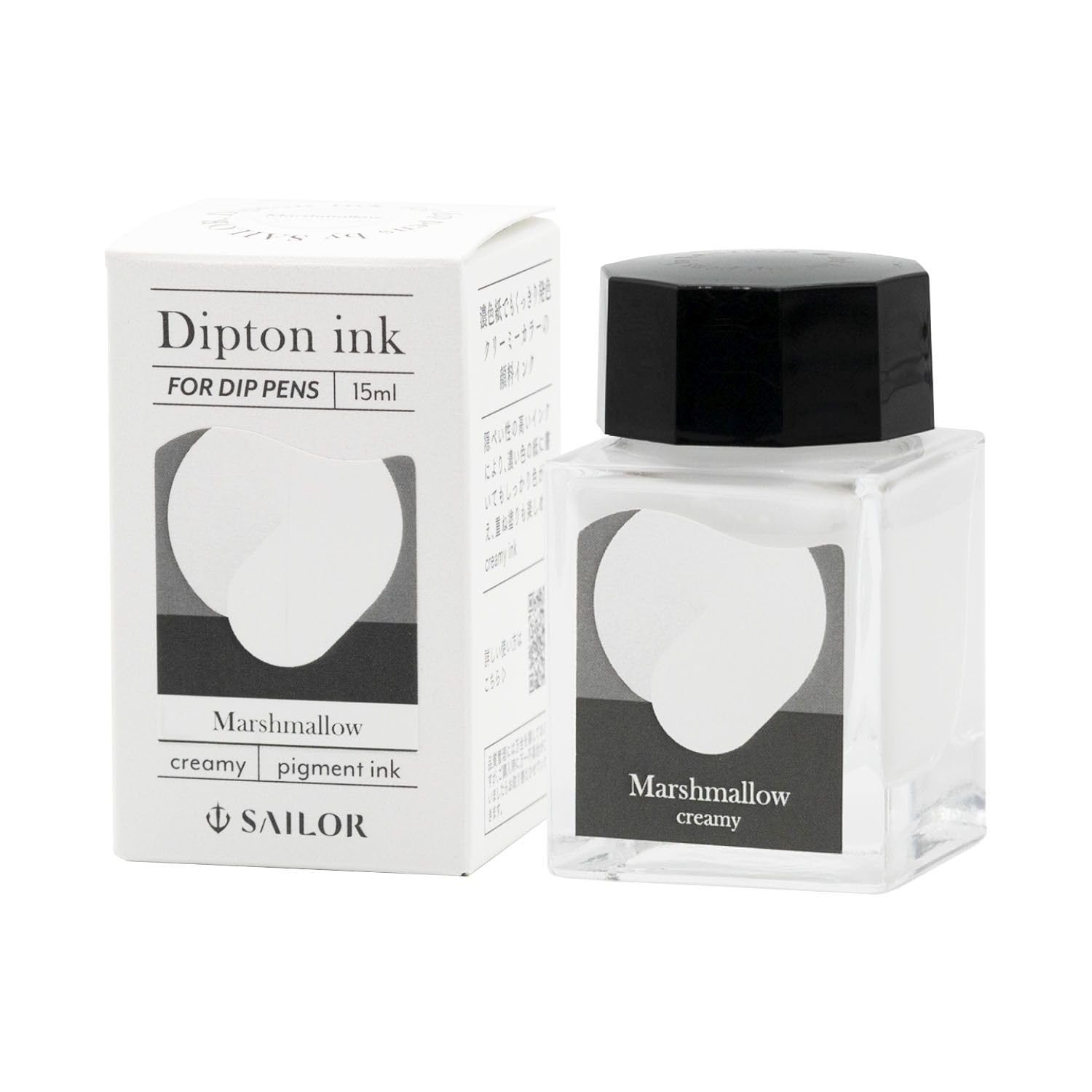 

Sailor Fountain Pen Dip Pen Ink Bottle, Dipton Creamy Ink, Marshmallow Pigment Ink, 15ml (Product Number: 13-1801-201)