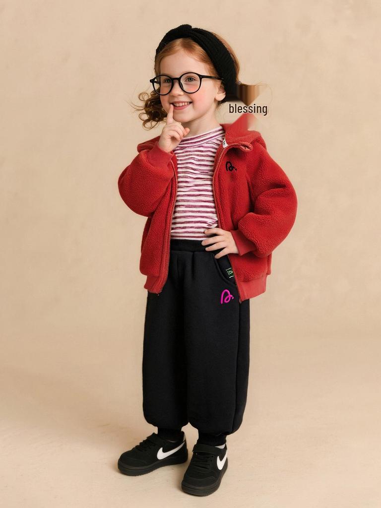 2025 Winter Kinder Fleecegefütterte Hosen mit Bündchen: Warm, Bequem, Lässiger Stil für Jungen & Mädchen