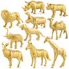 Safari Stunning Animal Figurines Assortment With Giraffe Lion Elephant Golden Variants