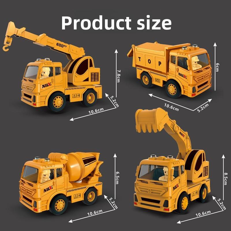 Plastic Vehicle Engineering Toy With Inertial Motion And Action Features For Kid