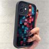 Black Checkered Groove Protective Phone Case for iPhone 15/16/17 Pro Max