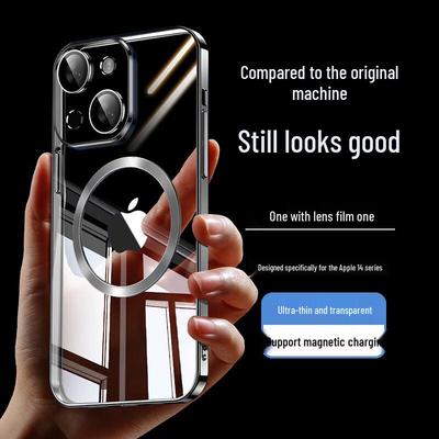 Zhiwei Shi Galvanisiertes Magnetisches Transparentes Handyhülle für iPhone