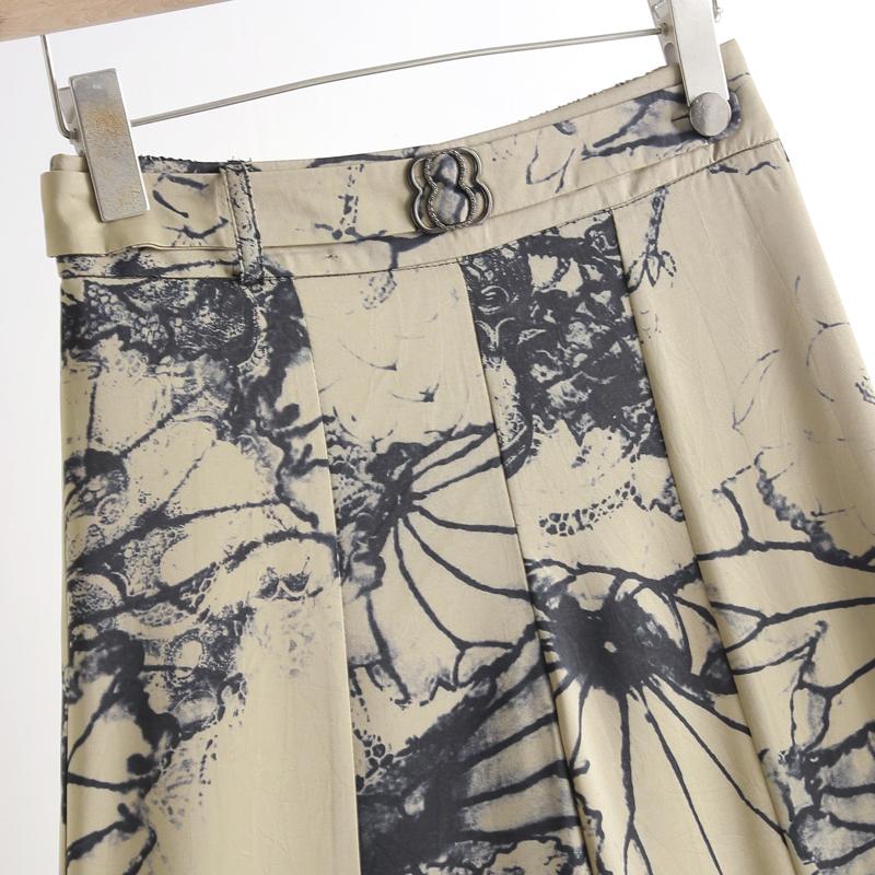 Women's Floral Print High Waist Wide Leg Pants – Flowy Palazzo Trousers (Size 27-33)