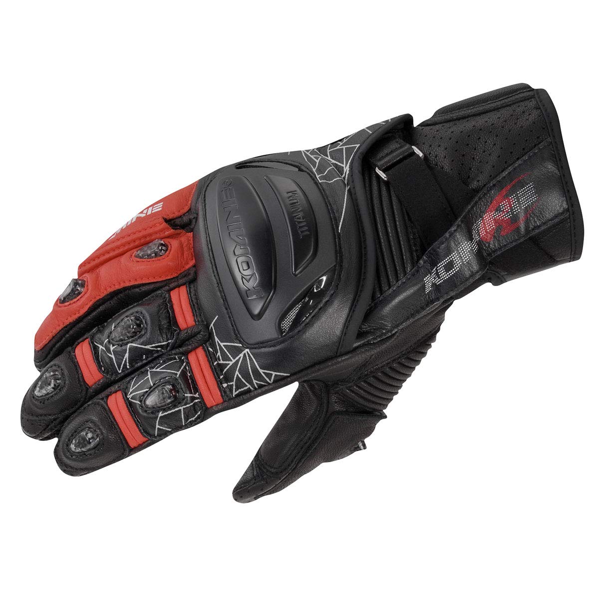 

Motorcycle Gloves Titanium Sports Gloves 2XL 12970 Genuine Leather Carbon Stretch Material Titanium for and Autumn [Komine] Black/Red GK-236 Spring,