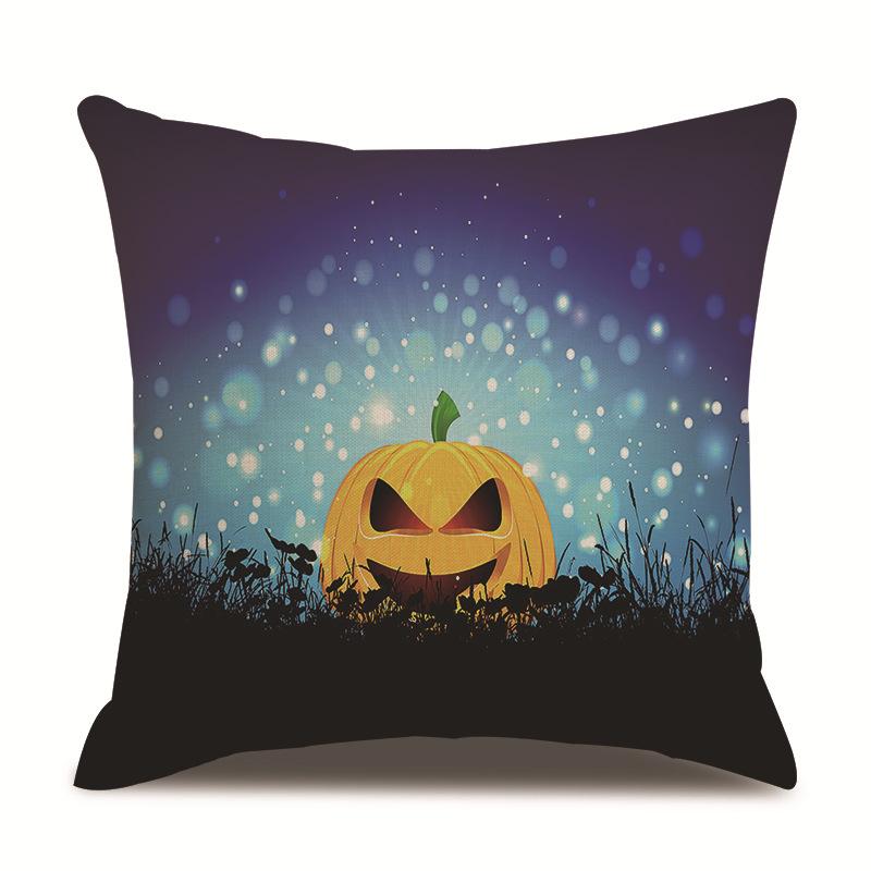 Halloweenský lněný povlak na polštář Tištěný povlak na polštář